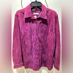 Coldwater Creek Leather Shirt Jacket XL